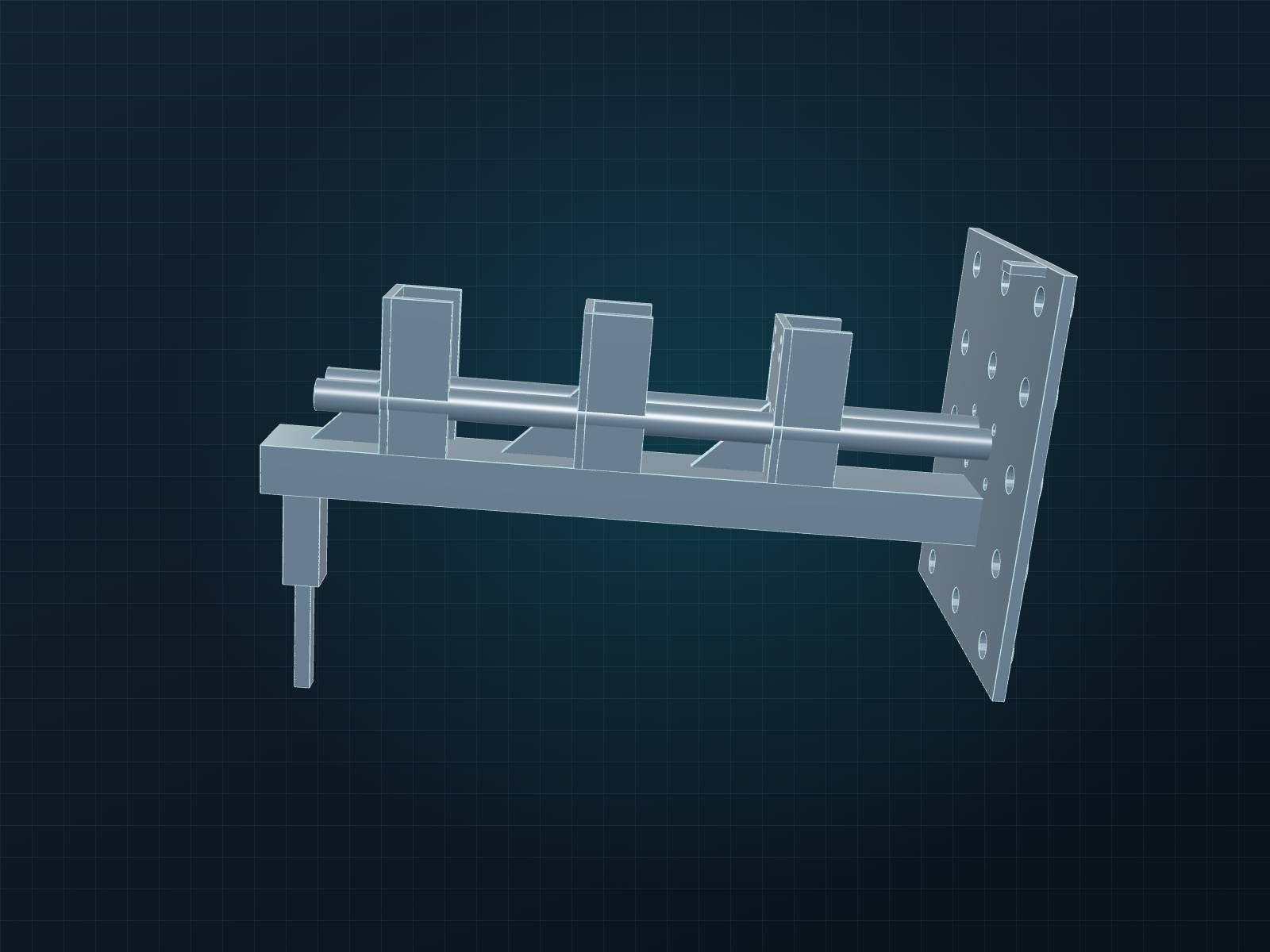 Maquette 3D d'un support de tuyauterie métallique